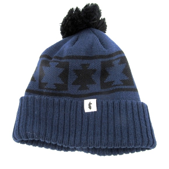 cotopaxi Other - Cotopaxi Pom Beanie Hat Mens One Size Navy Pattern Knit Outdoor Winter Unisex
